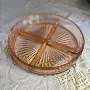 Vintage Elegant Pink Divided Serving Tray
